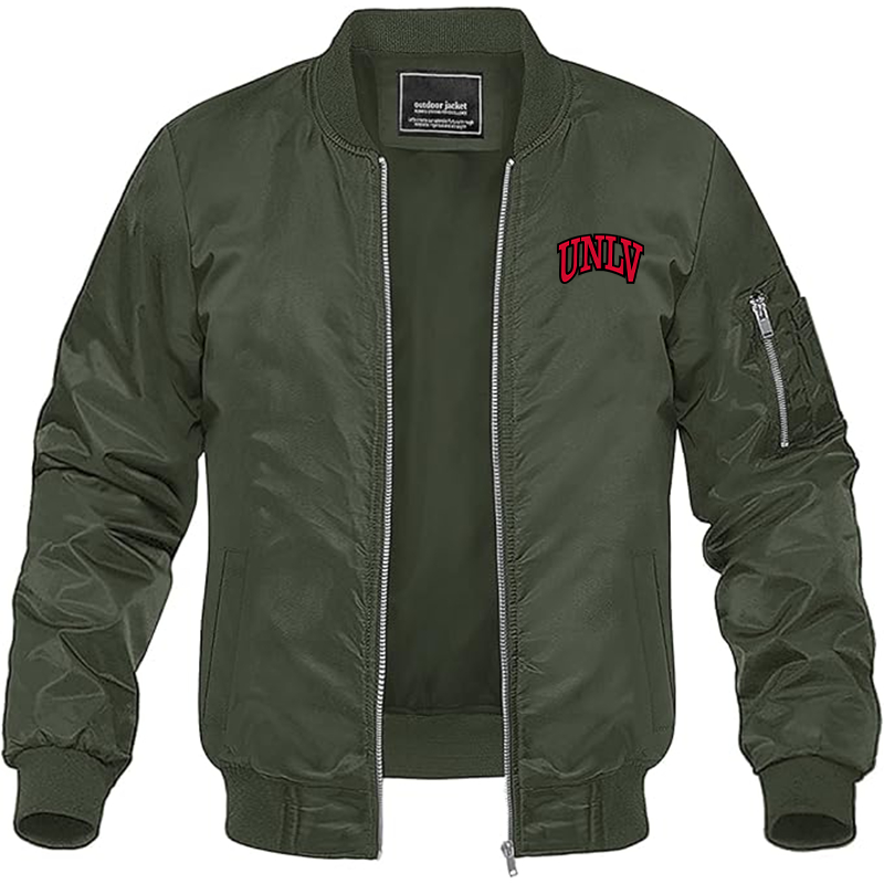 Men's UNLV Rebels Lightweight Bomber Jacket Windbreaker Softshell Varsity Jacket Coat